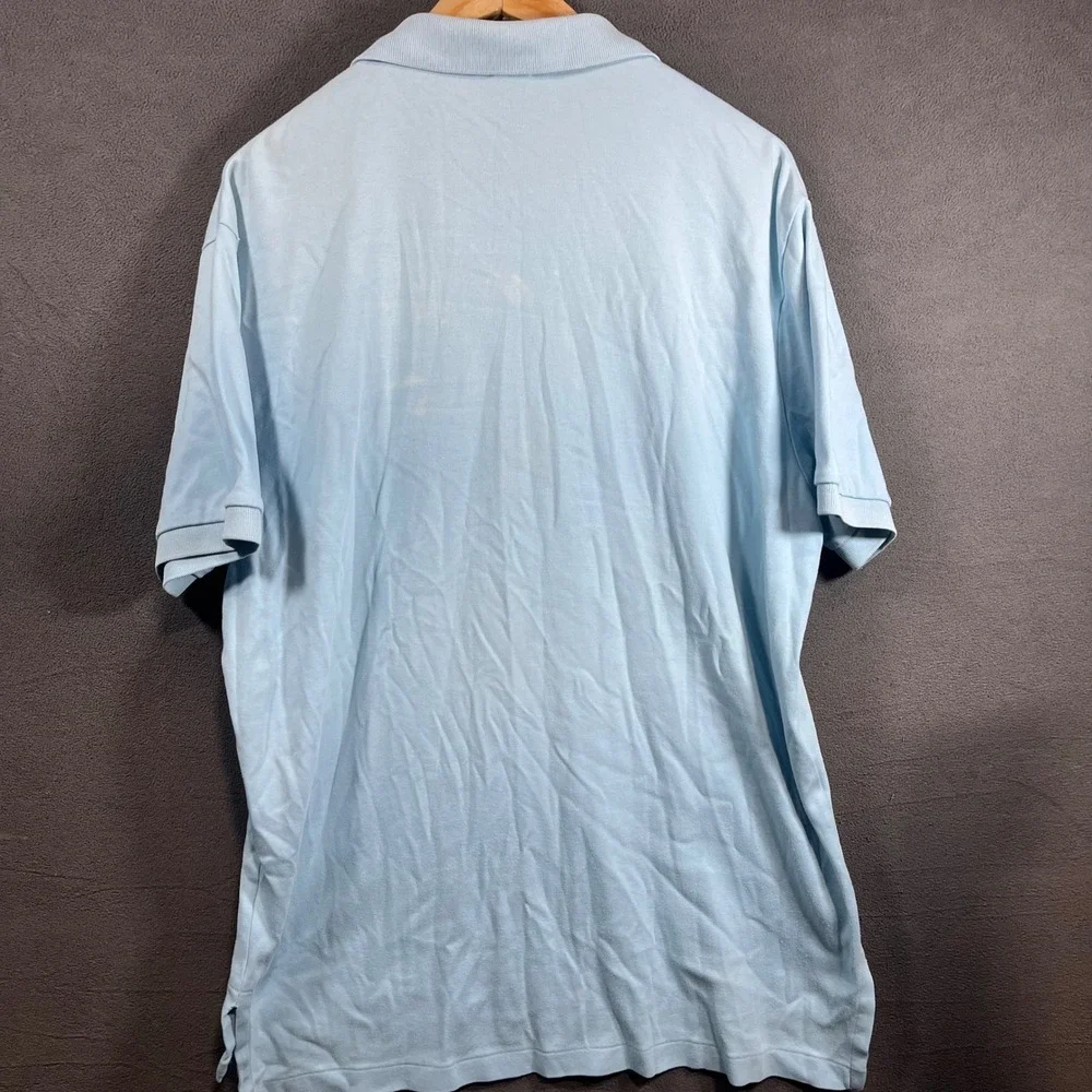 Polo Ralph Lauren Mens Light Blue Pink Pony Logo Cotton Polo Shirt Large